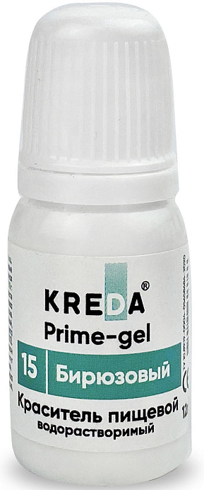 Краситель бирюзовый колорант KREDA 10 мл Prime-gel 15 