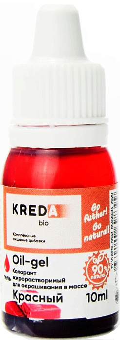 Краситель жирораств. красный KREDA 10 мл Oil-gel 02 