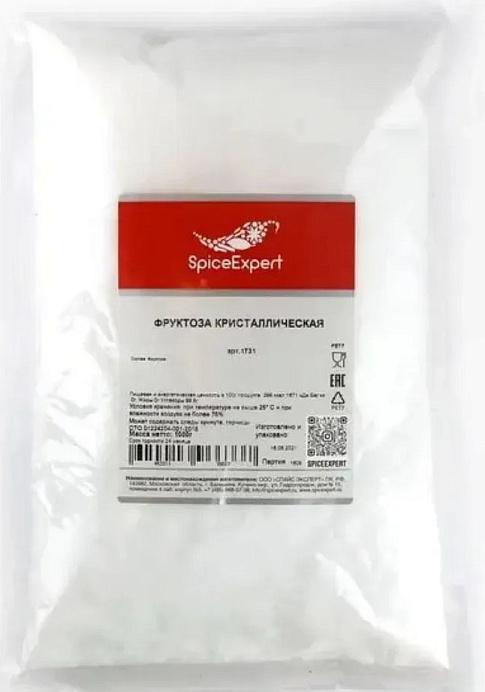 Фруктоза кристаллическая SpiceExpert 1 кг *15 шт./кор. RU 