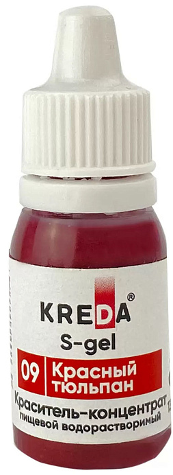 Краситель красный тюльпан KREDA 20 мл S-gel 09 