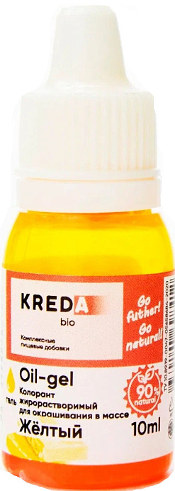Краситель жирораств. желтый KREDA 10 мл Oil-gel 04 