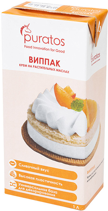 Сливки растительные Виппак PURATOS 1 л RU 