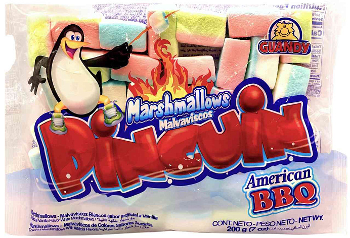 Маршмеллоу Пингвин цилиндры цветные GUANDY 200 г GT 
